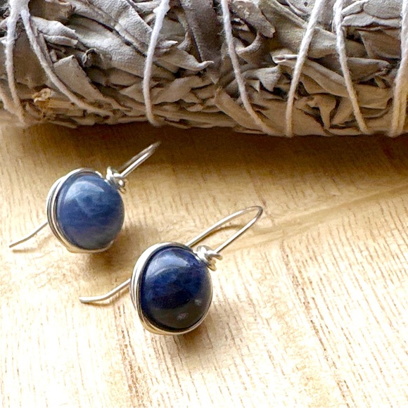 Alquimia Jewelry - Lapis lazuli and silver statement big drop dangle long earrings